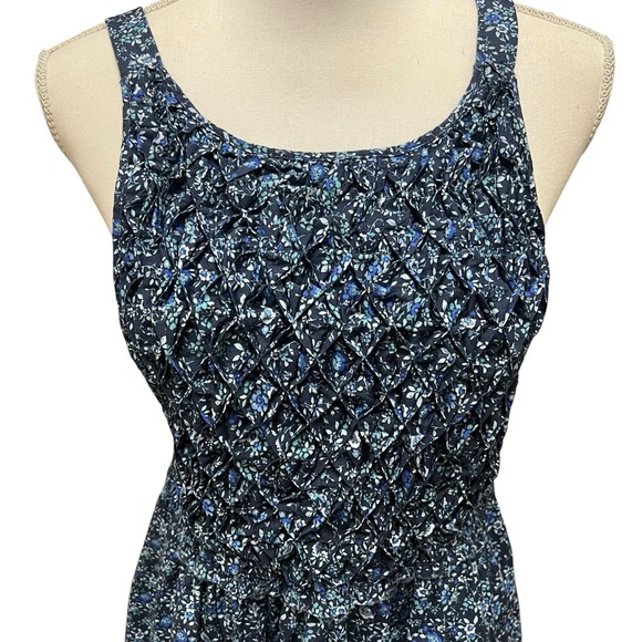 Free People Petunia Smocked Mini Jumper Dress Floral Open Back Blue Summer Sz XS - Picture 3 of 16